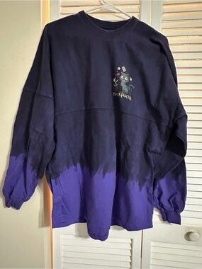 Disney Hocus Pocus Black and Purple Tie-Dye Crewneck Sweatshirt